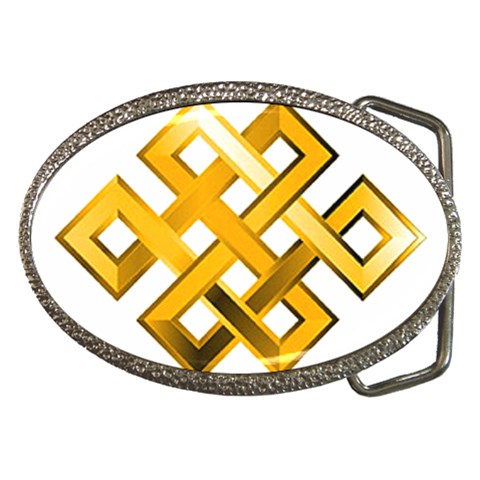 Endless Knot gold Belt Buckle from ArtsNow.com Front