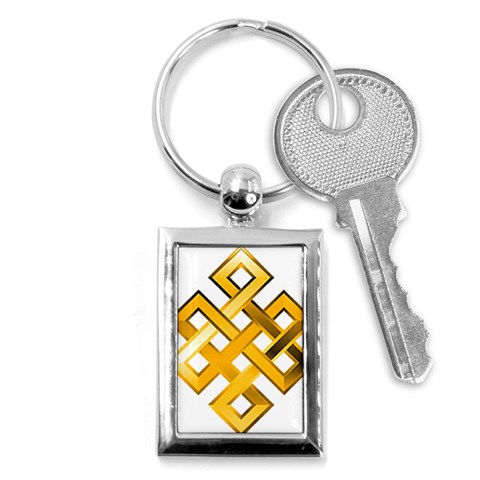 Endless Knot gold Key Chain (Rectangle) from ArtsNow.com Front