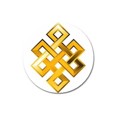 Endless Knot gold Magnet 3  (Round) from ArtsNow.com Front