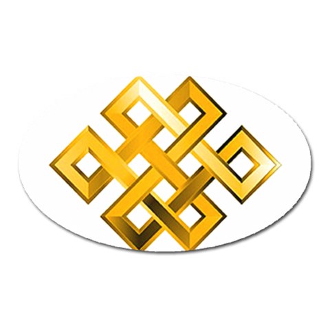 Endless Knot gold Magnet (Oval) from ArtsNow.com Front