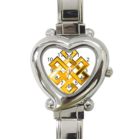 Endless Knot gold Heart Italian Charm Watch from ArtsNow.com Front