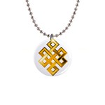 Endless Knot gold 1  Button Necklace