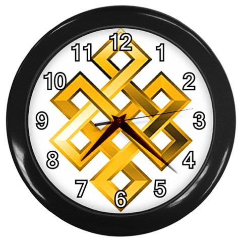 Endless Knot gold Wall Clock (Black) from ArtsNow.com Front