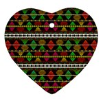 Aztec Style Pattern Heart Ornament