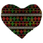 Aztec Style Pattern 19  Premium Heart Shape Cushion