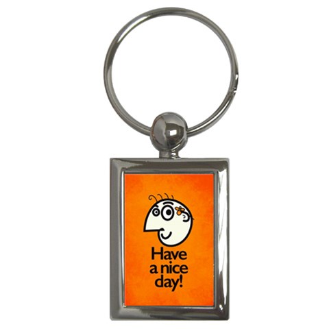 Have A Nice Day Happy Character Key Chain (Rectangle) from ArtsNow.com Front