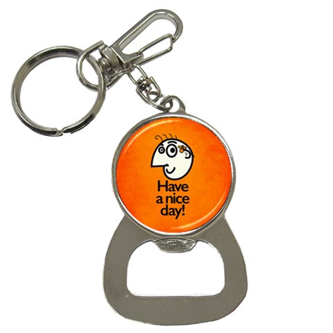 Have A Nice Day Happy Character Bottle Opener Key Chain from ArtsNow.com Front