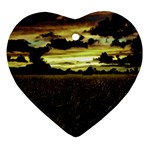 Dark Meadow Landscape  Heart Ornament (Two Sides)