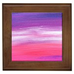 Abstract In Pink & Purple Framed Ceramic Tile