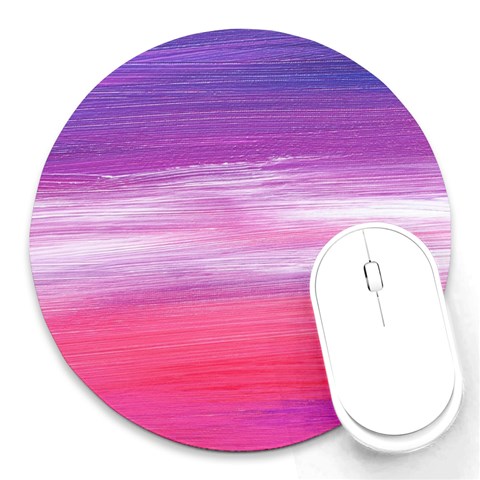 Abstract In Pink & Purple 8  Mouse Pad (Round) from ArtsNow.com Front