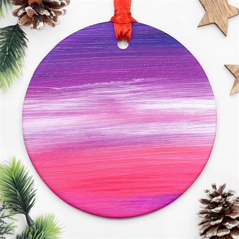 Abstract In Pink & Purple Round Ornament from ArtsNow.com Front