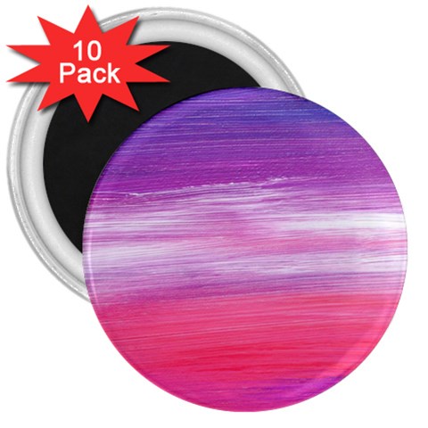 Abstract In Pink & Purple 3  Button Magnet (10 pack) from ArtsNow.com Front