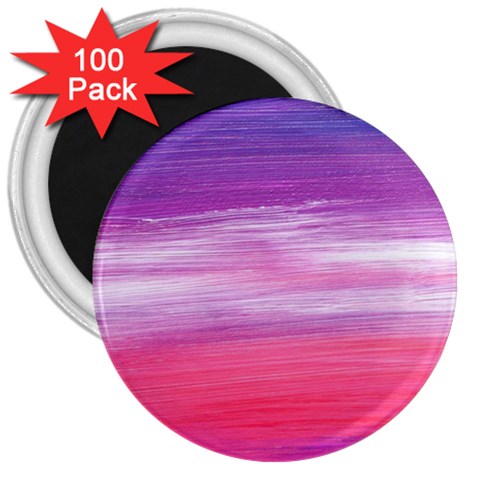 Abstract In Pink & Purple 3  Button Magnet (100 pack) from ArtsNow.com Front