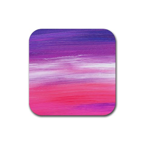 Abstract In Pink & Purple Drink Coaster (Square) from ArtsNow.com Front