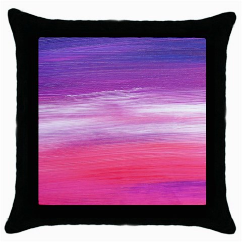 Abstract In Pink & Purple Black Throw Pillow Case from ArtsNow.com Front