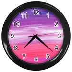 Abstract In Pink & Purple Wall Clock (Black)