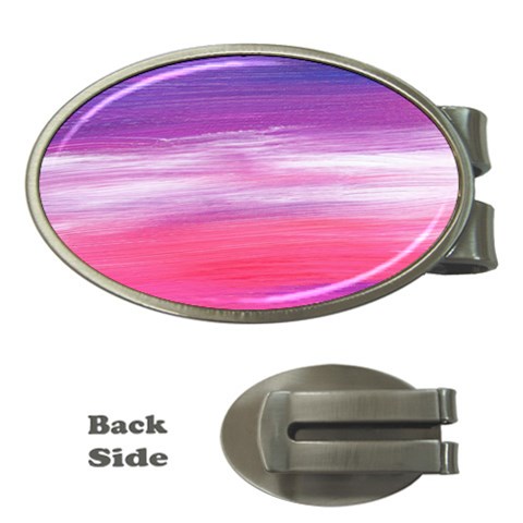 Abstract In Pink & Purple Money Clip (Oval) from ArtsNow.com Front
