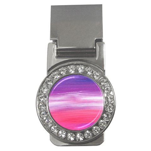 Abstract In Pink & Purple Money Clip (CZ) from ArtsNow.com Front