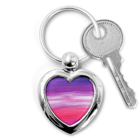 Abstract In Pink & Purple Key Chain (Heart) from ArtsNow.com Front