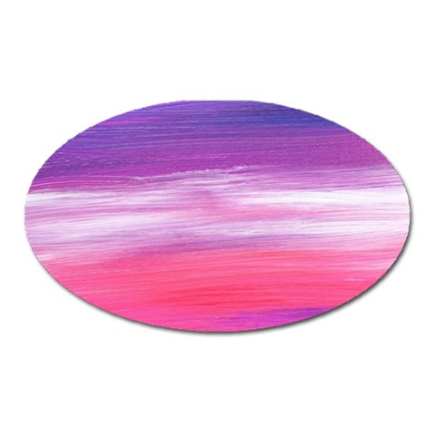 Abstract In Pink & Purple Magnet (Oval) from ArtsNow.com Front