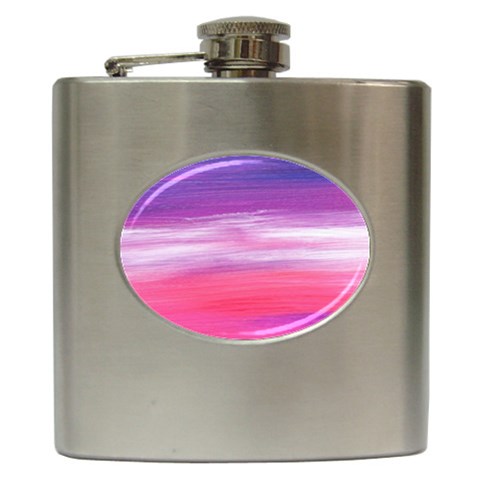 Abstract In Pink & Purple Hip Flask from ArtsNow.com Front