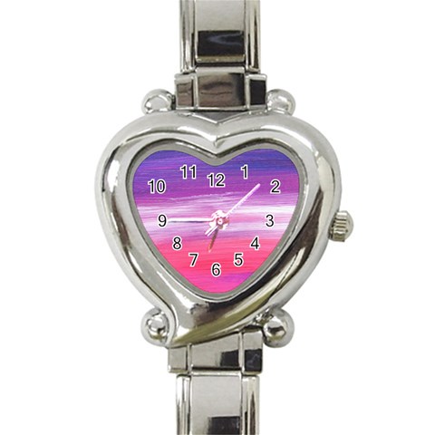 Abstract In Pink & Purple Heart Italian Charm Watch  from ArtsNow.com Front