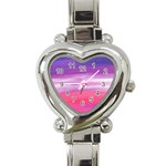 Abstract In Pink & Purple Heart Italian Charm Watch 