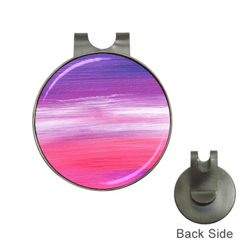 Abstract In Pink & Purple Hat Clip with Golf Ball Marker from ArtsNow.com Front