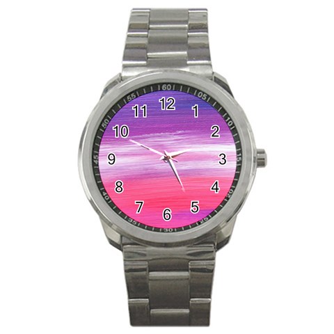 Abstract In Pink & Purple Sport Metal Watch from ArtsNow.com Front