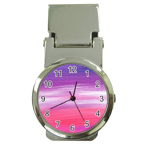 Abstract In Pink & Purple Money Clip with Watch from ArtsNow.com Front