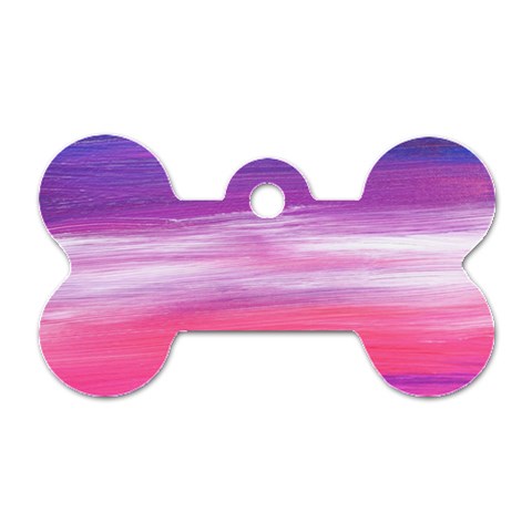 Abstract In Pink & Purple Dog Tag Bone (One Sided) from ArtsNow.com Front