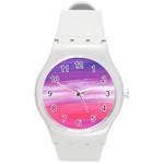 Abstract In Pink & Purple Plastic Sport Watch (Medium)