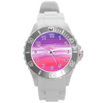 Abstract In Pink & Purple Plastic Sport Watch (Large)