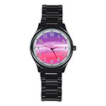 Abstract In Pink & Purple Sport Metal Watch (Black)