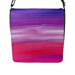 Abstract In Pink & Purple Flap Closure Messenger Bag (Large)