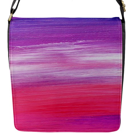 Abstract In Pink & Purple Flap Closure Messenger Bag (Small) from ArtsNow.com Front