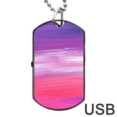 Abstract in Pink & Purple Dog Tag USB Flash (Two Sides) from ArtsNow.com Front