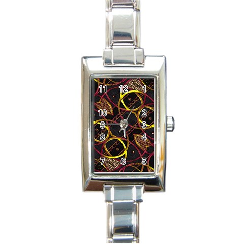 Luxury Futuristic Ornament Rectangular Italian Charm Watch from ArtsNow.com Front