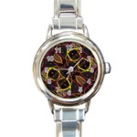 Luxury Futuristic Ornament Round Italian Charm Watch