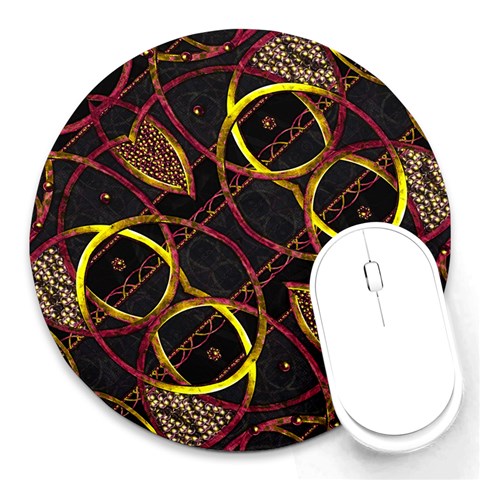 Luxury Futuristic Ornament 8  Mouse Pad (Round) from ArtsNow.com Front