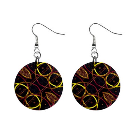 Luxury Futuristic Ornament Mini Button Earrings from ArtsNow.com Front