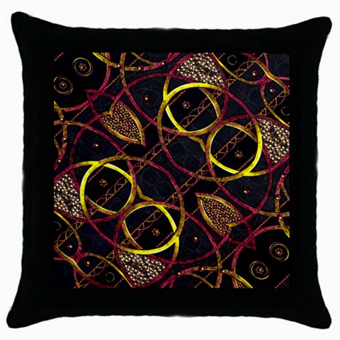 Luxury Futuristic Ornament Black Throw Pillow Case from ArtsNow.com Front