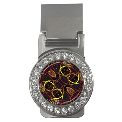 Luxury Futuristic Ornament Money Clip (CZ) from ArtsNow.com Front
