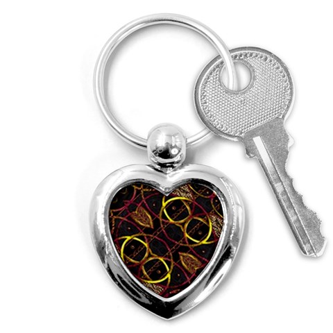 Luxury Futuristic Ornament Key Chain (Heart) from ArtsNow.com Front