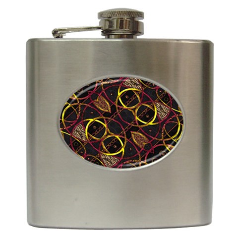Luxury Futuristic Ornament Hip Flask from ArtsNow.com Front