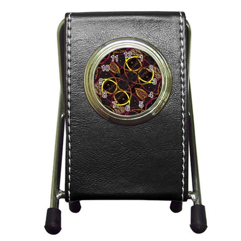 Luxury Futuristic Ornament Stationery Holder Clock from ArtsNow.com Front
