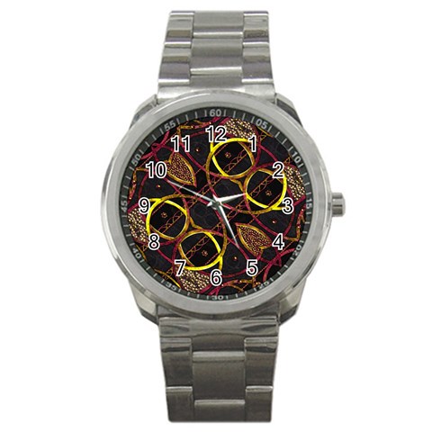 Luxury Futuristic Ornament Sport Metal Watch from ArtsNow.com Front