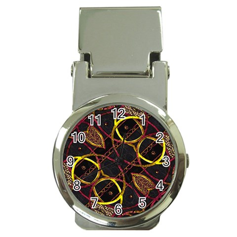 Luxury Futuristic Ornament Money Clip with Watch from ArtsNow.com Front