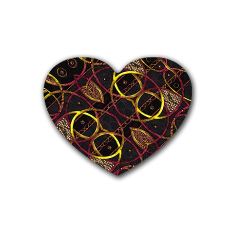 Luxury Futuristic Ornament Drink Coasters (Heart) from ArtsNow.com Front