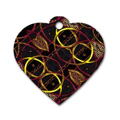 Luxury Futuristic Ornament Dog Tag Heart (Two Sided) from ArtsNow.com Front